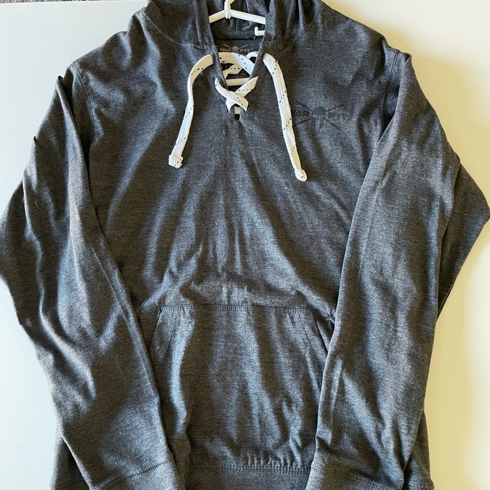 Warfit long sleeve hooded workout shirt sz MED